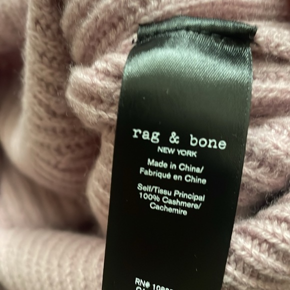 Rag & Bone Pierce Cashmere Half Zip Turtleneck Sweater Lilac Pink Extra Small - Picture 5 of 9